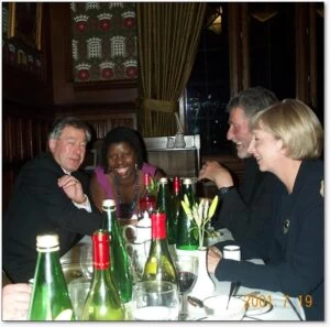 Tony Banks, our close friend and MP, invited us for a meal in  the House of Commons. His widow Sally is on the right of the picture.  They were a sweet couple.